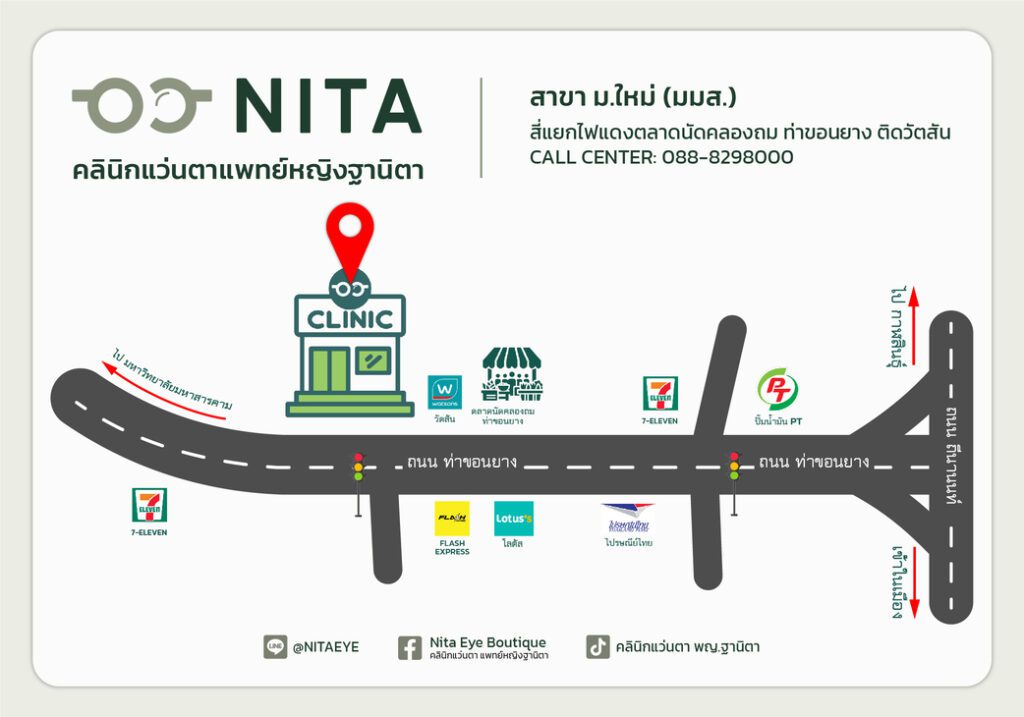 NITA EYE คลินิกแว่นตาแพทย์หญิงฐานิตา สาขา มอใหม่ มหาวิทยาลัยมหาสารคาม